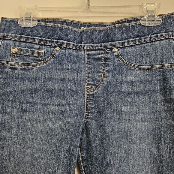 Levis Denizen Modern Pull On Cropped Jeans Womens Size 6 Wide Waistband Stretch - Picture 2 of 9